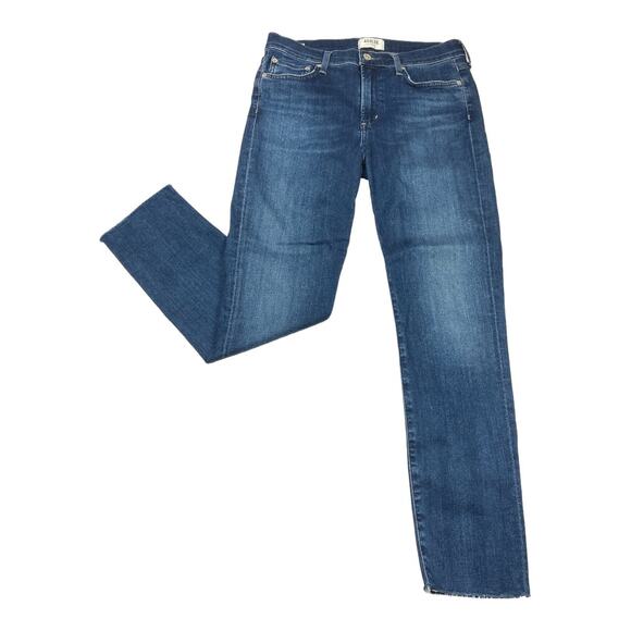 AGOLDE Jeans Sophie Cropped Raw Hem Dark Wash Size 29 - Picture 1 of 10